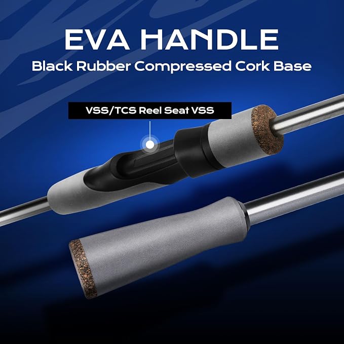 HANDING Pioneer Fishing Rod 2-Piece Baitcaster Rod & Spinning Rod with Medium Power and Moderate Fast Action 24T Carbon Fiber Ti-Oxide Ring EVA Handle for Largemouth Smallmouth Walleye