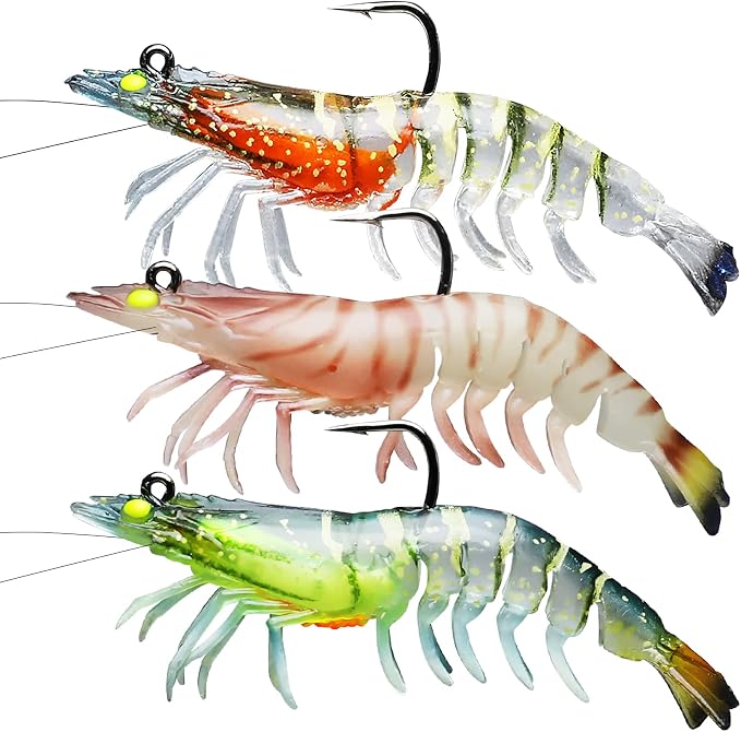 TRUSCEND Duramax Pre-Rigged Fishing Lures with BKK Jig Hooks, 10X Tear-Resistant TPE Soft Swimbaits for Bass Striper Trout Crappie Walleye Grouper, Lifelike Fishing Baits for Saltwater and Freshwater