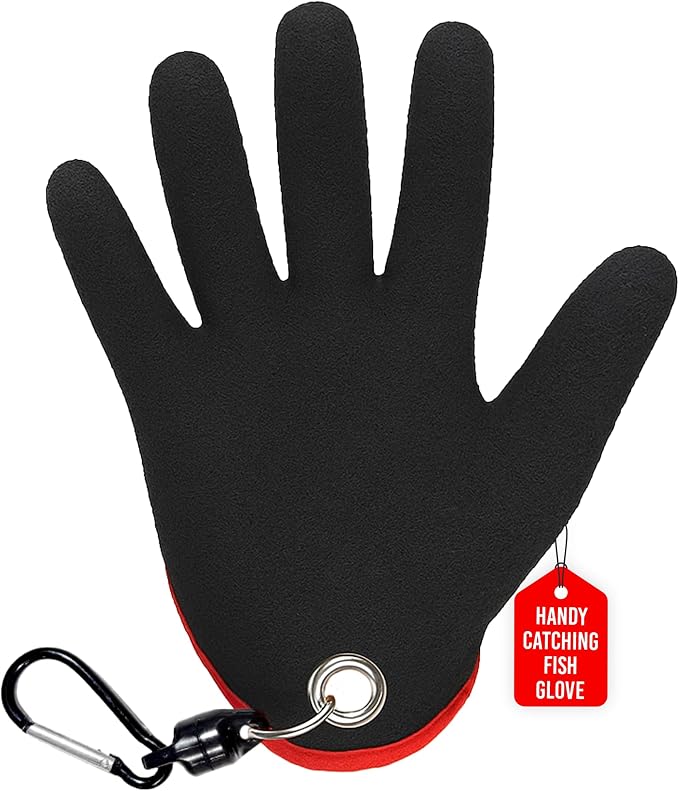 Rite Angler Handy Catching Fish Glove - Fishing Gloves for Men and Women, Handling, Catching, Cleaning, Non-Slip Grip, Breathable, Water-Resistant, Flexible - 8.5"