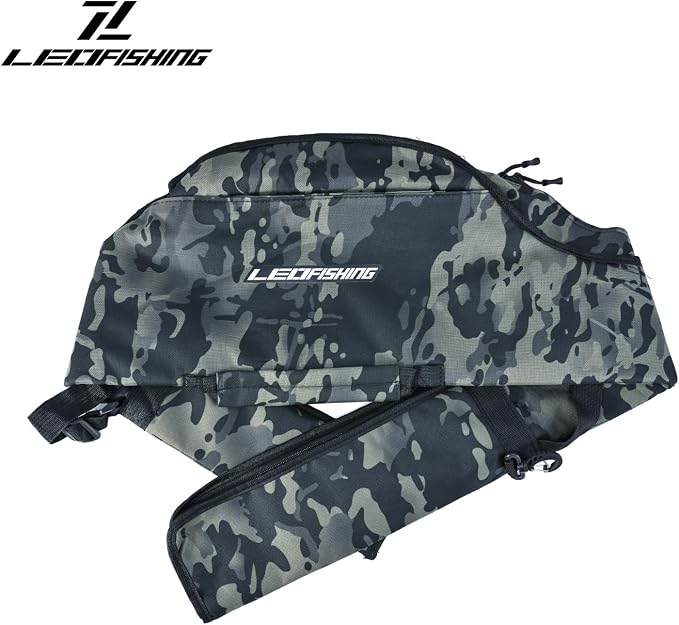LEOFISHING Portable Folding Fishing Pole Bag 3.94ft/4.59ft/5.25ft Fishing Rod and Reel Protective Case Fishing Tackle Storage Bags Carry Organizer Outdoor for Fishing 3 Size