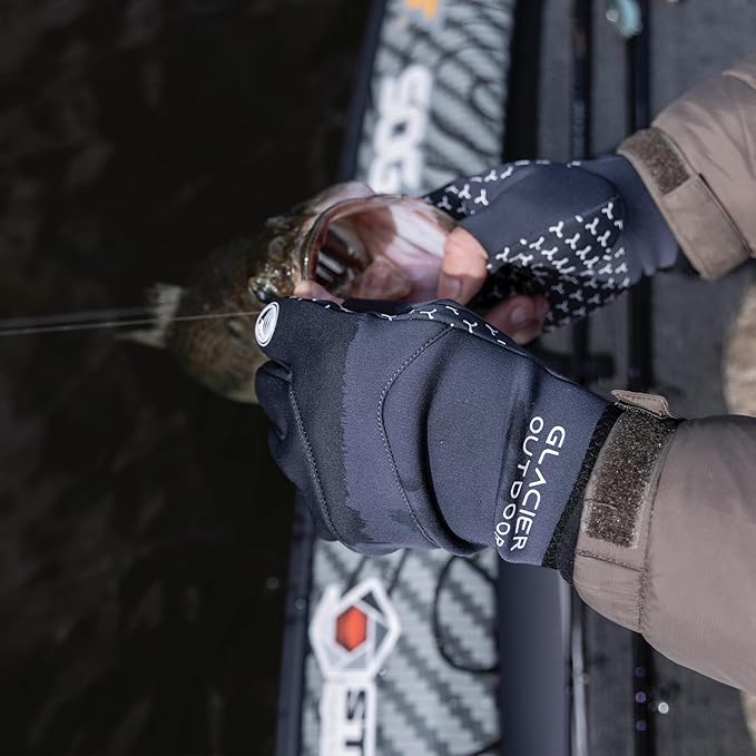 Glacier Glove Cold River Fingerless Fishing Gloves for Men and Women - Windproof Quick Dry Fabric Great for Outdoors, Fly Fishing, Paddling, Hiking, Photography