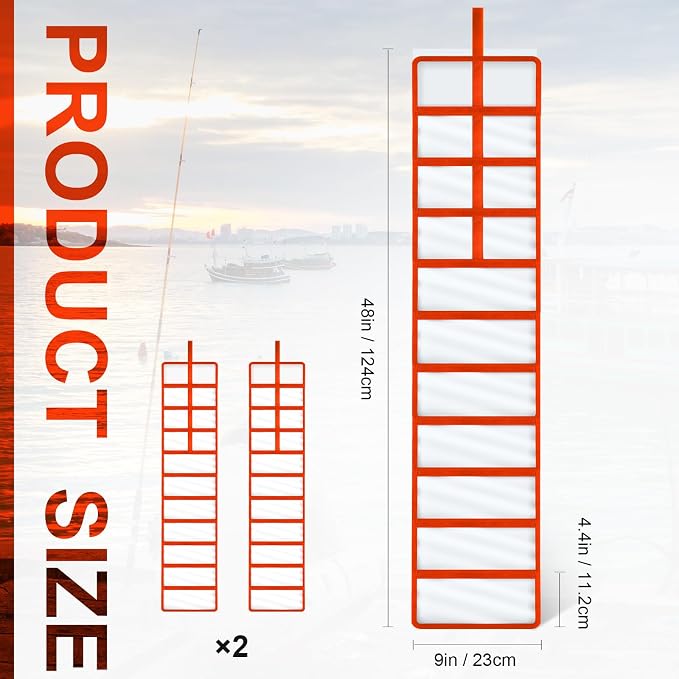 Soulchen 2 Pcs Roll up Fishing Lure Wraps Lure Covers Set 10 Pocket Fishing Hook Covers Clear PVC Bait Bag Tackle Storage Bags & Wraps Easily See Lures Storage Organizer Protector(Orange)