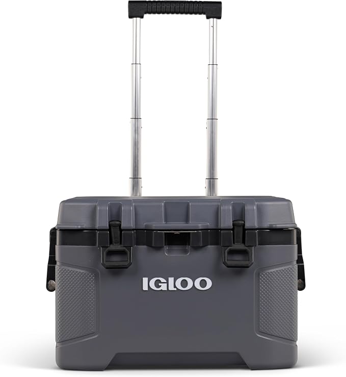 Igloo Trailmate 52Qt Wheeled Cooler, Insulated Hard Shell Ice Chest, Carbonite