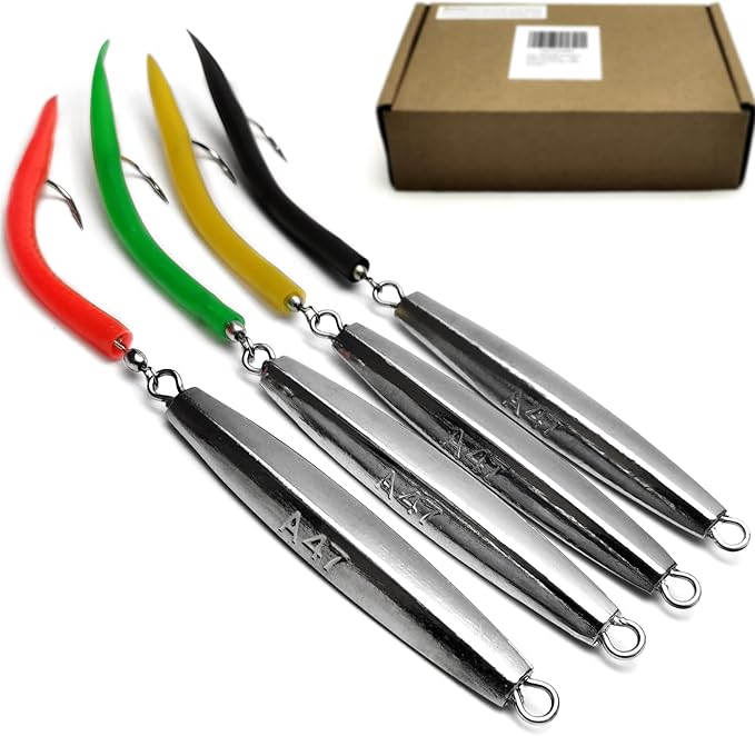 Diamond Jigs Saltwater Fishing Lures, 1-16oz Flat Metal Jigging Spoon Baits for Surf Fishing Bottom Bouncing Sinking Casting, Vertical Ocean Lures for Bluefish Striper Tuna Salmon Freshwater