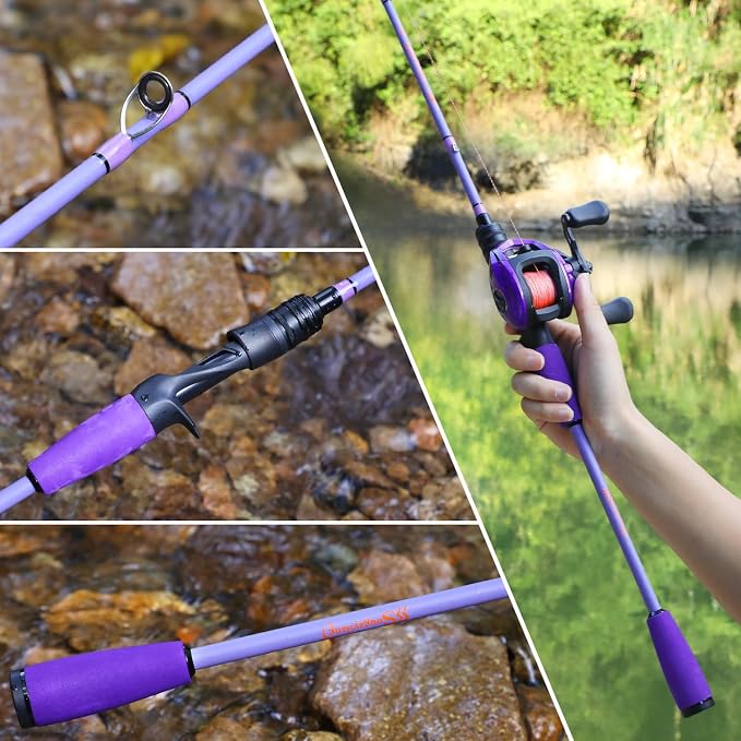 Sougayilang VoidFlare Performance Spinning & Casting Fishing Rod, Lightweight IM6 Graphite with Hook Keeper, EVA Grip