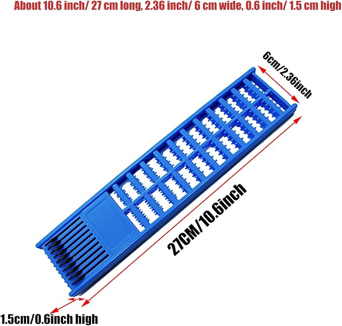 2 Pieces Fish Hook Holde Fishing Leader Line Board Organizer Snelled Hook Holder Plastic Double Side Spring Hooks for Storing Line Rigs Tray Keeper Rigs Holder Leader 6x27cm Blue and Green