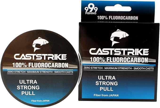 100% Fluorocarbon Fishing Line Clear Line Leader Material Invisible Water Fast Sinking Low Visibility Low Stretch High Abrasion Resistance Low Water Absorption Smooth Casting Mainline Pro
