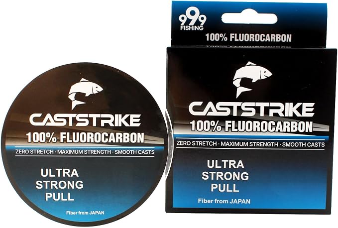 100% Fluorocarbon Fishing Line Clear Line Leader Material Invisible Water Fast Sinking Low Visibility Low Stretch High Abrasion Resistance Low Water Absorption Smooth Casting Mainline Pro