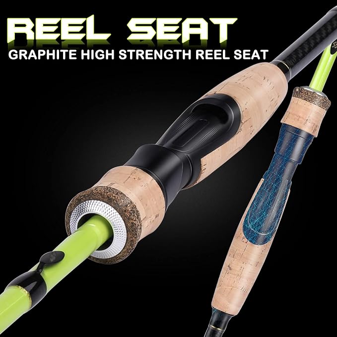 Sougayilang Fishing Rod, 2Pc Casting Rod Spinning Rod for Freshwater Tournament Quality Fishing Pole with 2 Tips for Bass