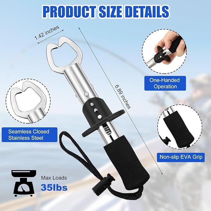 VioraWhite 8 Pieces Fishing Tools Kit Fish Hook Remover Set Include Fishing Pliers Lip Gripper Multifunction Scissors Gloves Towel Keychain Hook for Men Women Gifts
