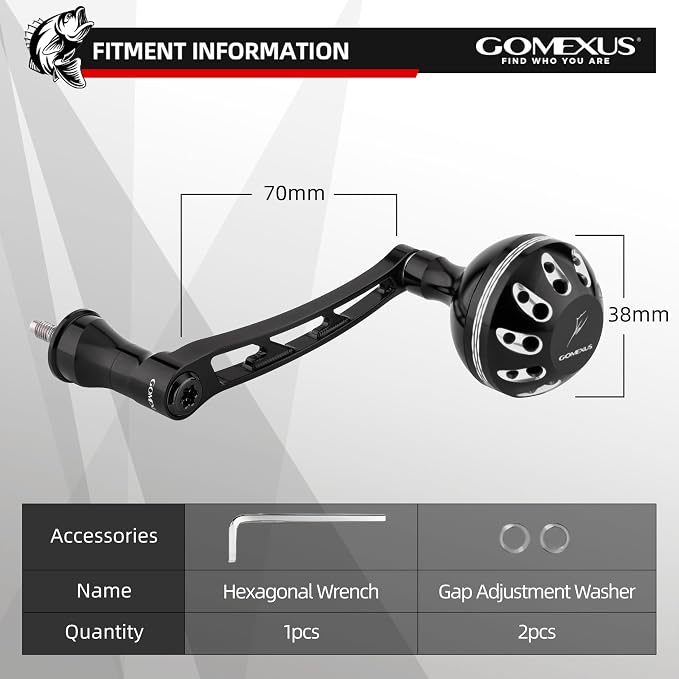 GOMEXUS Power Handle for Shimano Stradic FL FM Stella Vanford Vanquish Nasci Twinpower 1000-5000 Spinning Reel Replacement Crank