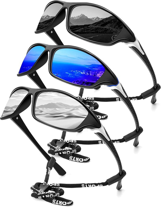 KALIYADI 4 Pack Polarized Sunglasses-Men Sports Sun-glasses: Mens Sunglasses UV Protection for Fishing Driving Cycling