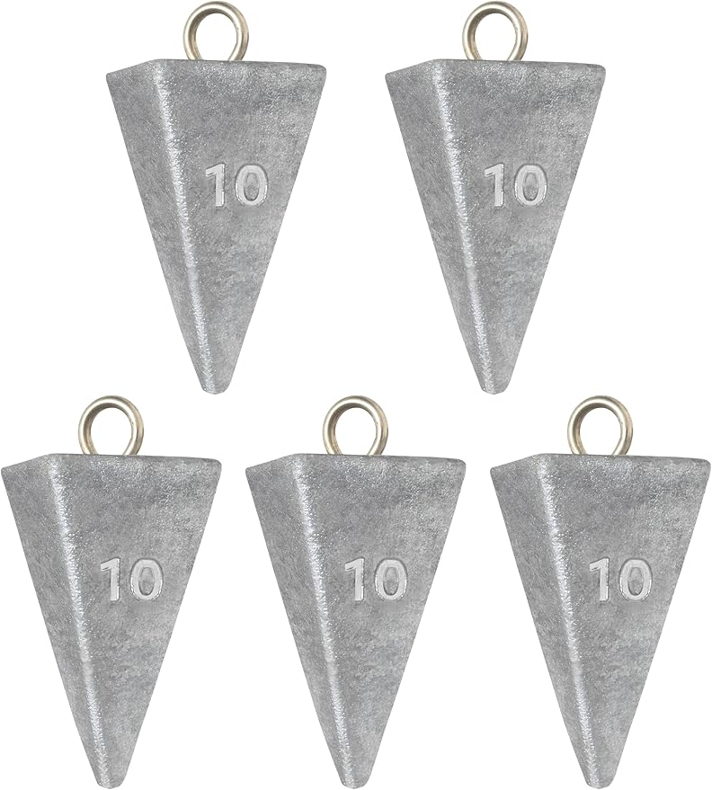 BLUEWING Pyramid Sinkers Lead Fishing Weights 1oz,2oz,3oz,5oz,8oz,10oz,12oz,16oz,32oz for Saltwater