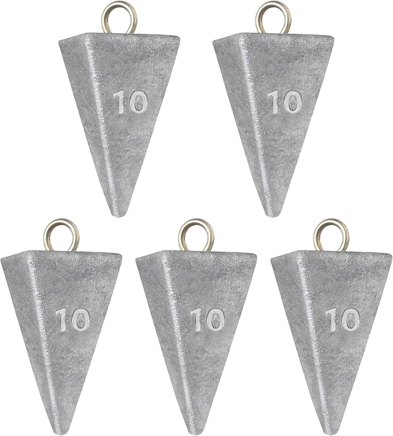 BLUEWING Pyramid Sinkers Lead Fishing Weights 1oz,2oz,3oz,5oz,8oz,10oz,12oz,16oz,32oz for Saltwater