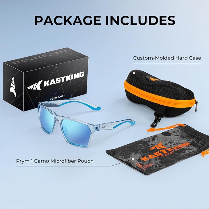 KastKing Beartrap Polarized Sports Fishing Sunglasses, With PuriVex Protective Lens Coating, Square Frame Design, Men Women