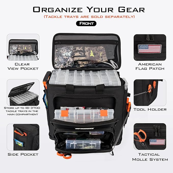 KastKing Fishing Tackle Bags - Saltwater & Freshwater Fishing Bags - Water Resistant, Padded Shoulder Strap - Gear Storage