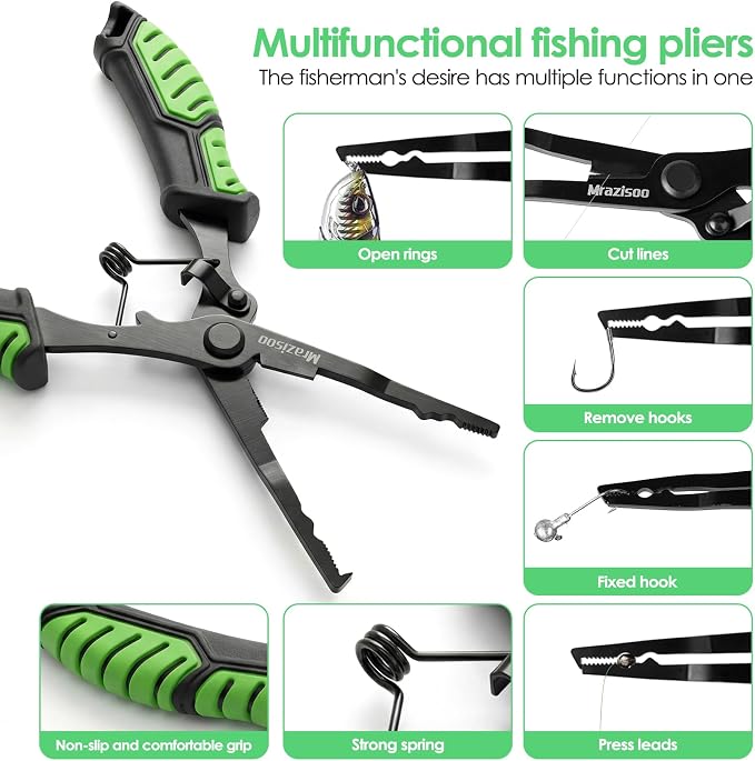 Fishing Tools Kit-Stainless Steel Fishing Pliers, Fish Lip Gripper, Multi-Functional Jaw Anti-Corrosion, Fishmen Must Have Fishing Gear