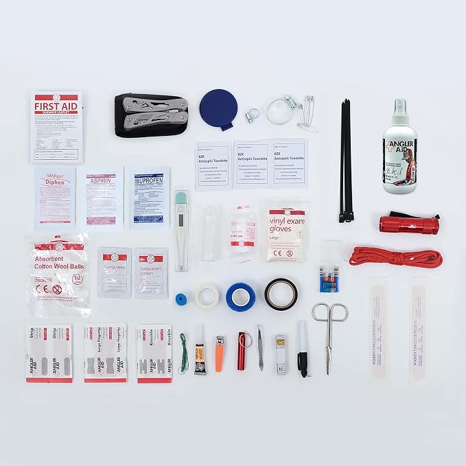 Angler Aid Safety Kit for Offshore Anglers, 88 PCS Tools, Fishing First Aid and Safety Products, Essential Boating Tools and Accessories