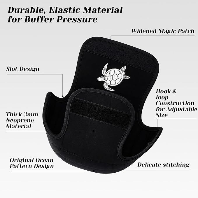 3 Pcs Fishing Spinning Reel Cover with Turtle Embroidery Baitcasting Trolling Fishing Reels Neoprene Protective Case Pouch Sleeve Gloves Bags Fits 2000-3000 Series Reel(Black, Classic)
