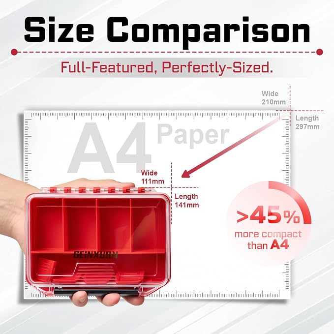 Geinxurn IPX4 Waterproof Small Storage Parts Organizer, Small Parts Case with Removable Dividers, Screwdriver Bit Set Box