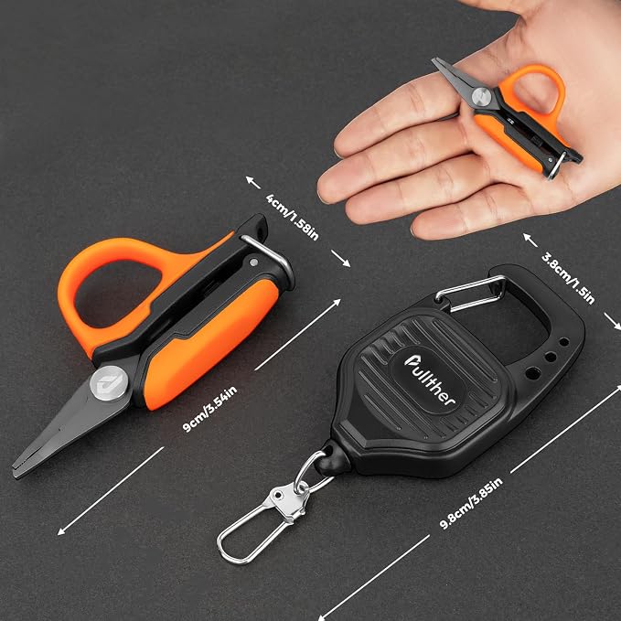 Fishing Line Cutter,Mini Fishing Scissors for Braided Line with Retractor