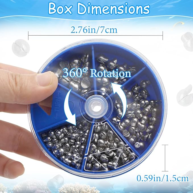 Fishing Weights Sinkers, 200/100pcs Lead Split Shot Fishing Sinkers Open Mouth Design Weights Clip Freshwater Saltwater Fishing Accessories