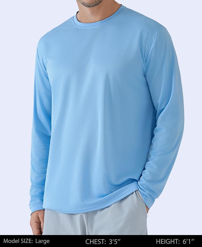 OYGSieg 6 Pack Long Sleeve Shirts for Men Moisture Wicking UPF SPF Sun Protection Tee Shirts Workout T Shirts Casual