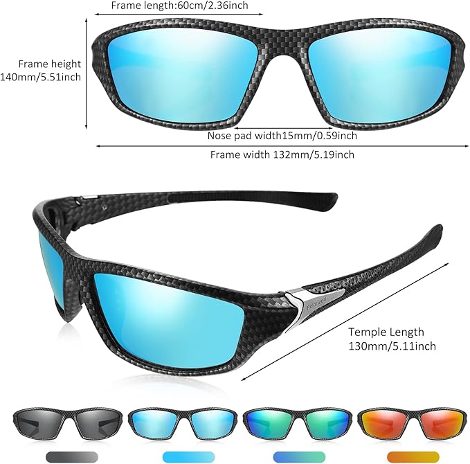 TOODOO 4 Pairs Men Polarized Sunglasses with UV Protection Driving Glasses Sports for Sport Outdoor Activities