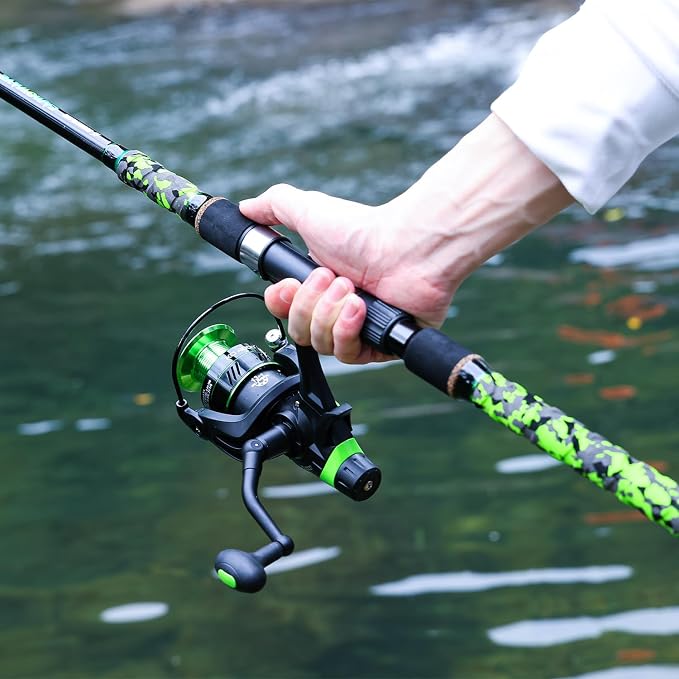 Sougayilang 3 Piece Surf Fishing Rod Combo Medium/Heavy Travel Spinning Rod with 5000 Size Reel Baitfeeder Combo(9'/10'/11'12')