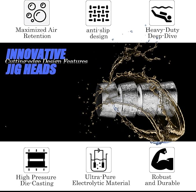 30/20/10 Pcs Tube Jig Heads for Bass Fishing, Tube Bait Worm Hooks rigs for Freshwater Saltwater, 5/16oz, 1/4oz, 3/16oz, 1/8oz