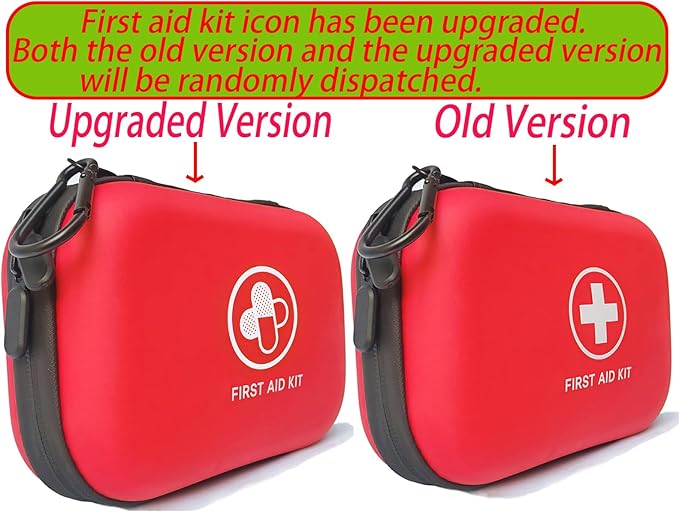 First Aid Kit 152 Piece Waterproof Hard Shell Portable Medical Kit, Red | Waterproof Hard Shell Portable IFAK Emergency Kits for Home, Camping, Hiking, Sports, Office, Travel, Outdoor