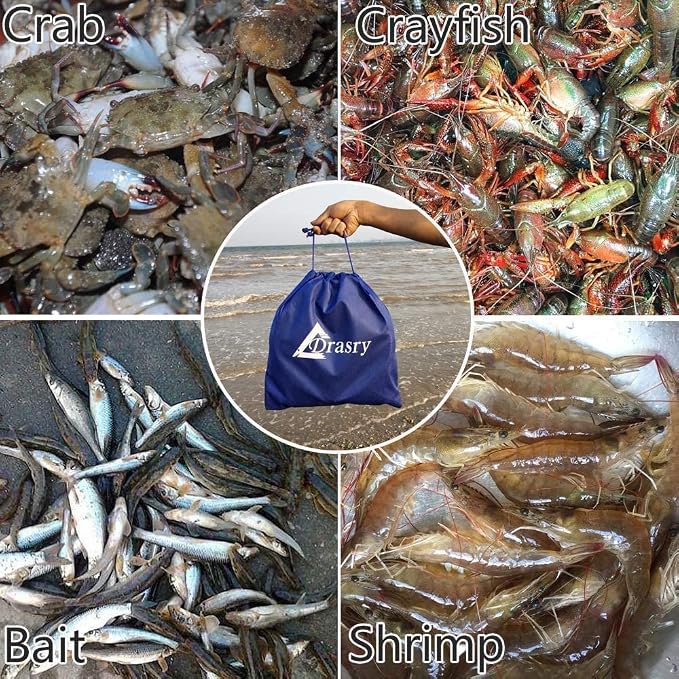 Drasry Crab Trap Bait Lobster Crawfish Shrimp Portable Folded Cast Net Magic Collapsible Fishing Traps Nets Accessories for Blue Crabs