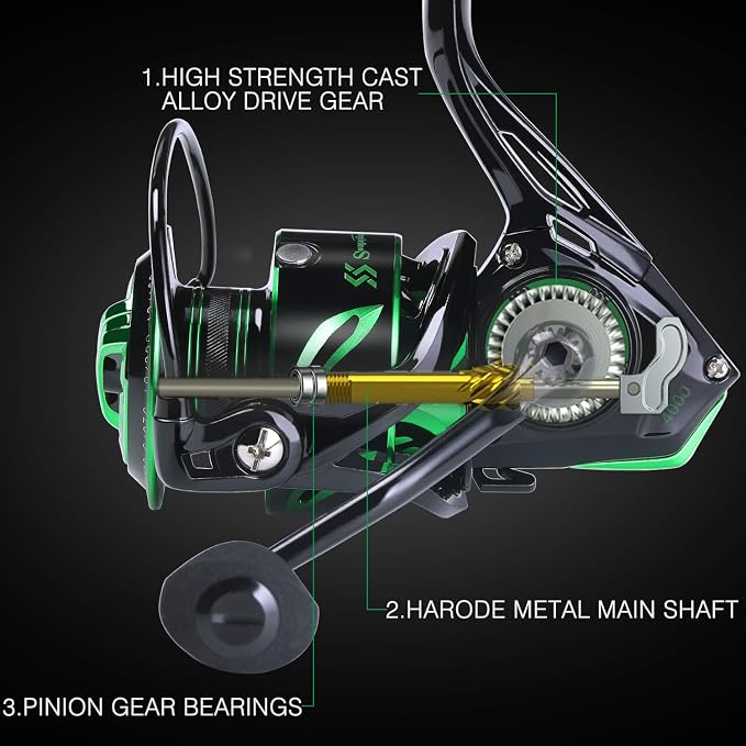 Sougayilang Fishing reels Light Weight Saltwater Spinning Reel - 39.5 LB Carbon Fiber Drag,12+1 BB Ultra Smooth All Aluminum Inshore Reel