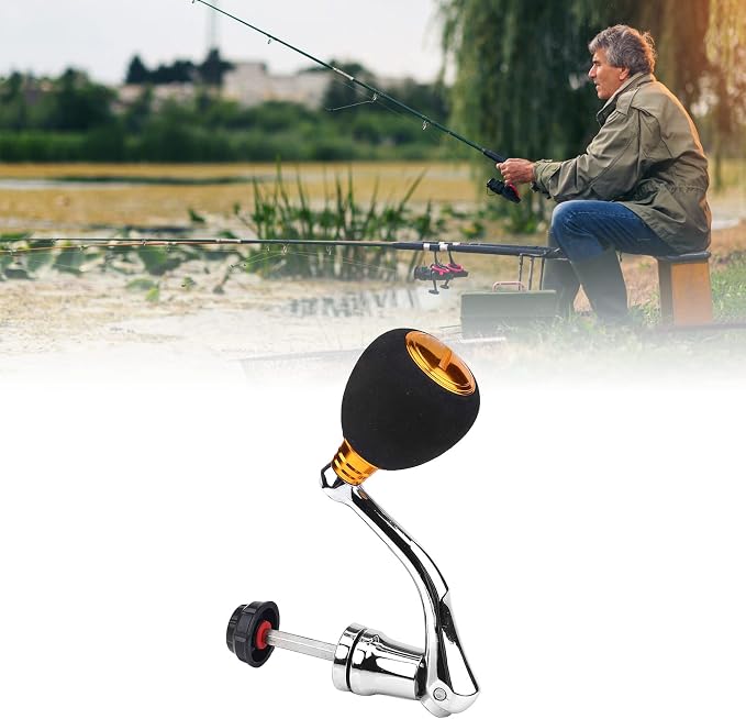 Ejoyous Fishing Reel Handle Replacement, Reel Replacement Power Handle, Metal Hex Trunk Rocker Arm Grip, Fishing Spin Reel Handle Grip Power Handle Reel Accessory