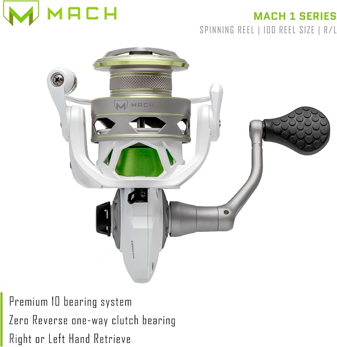 Lew's MACH 1 Spinning Fishing Reel, 9+1 Bearings, Graphite Frame, Speed Gears, Speed Lube, Multi-Disc Drag