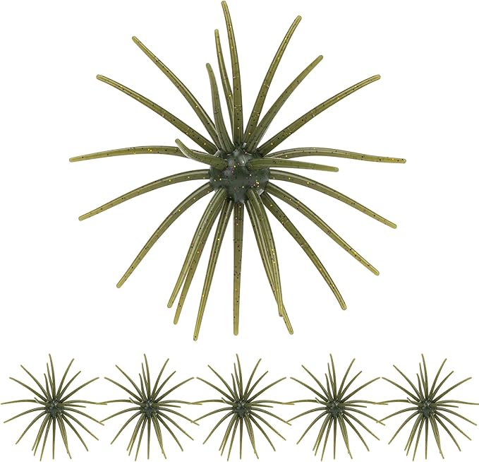 QualyQualy Sea Urchin Soft Lure, Super Durable Tentacle Creature Lure for Bass Pike Trout Fishing Easy Catch Saltwater Freshwater Soft Lures TPE Material