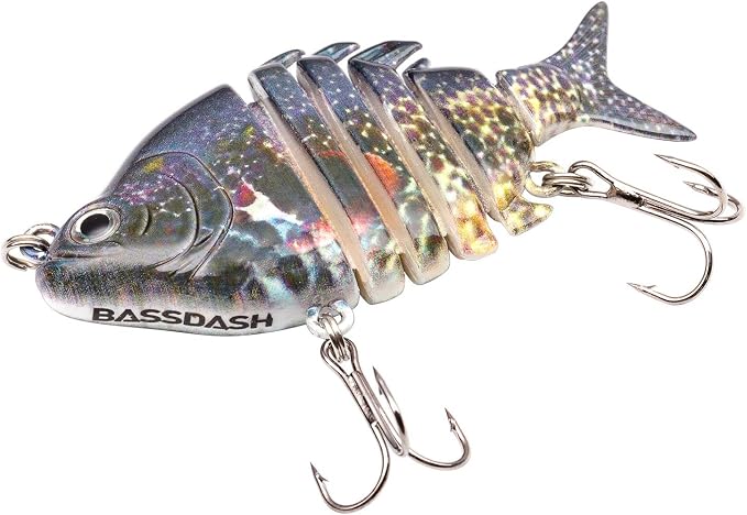 Bassdash SwimPanfish 0.34oz Hard Swimbaits Multi Jointed Topwater Trout Bass Fishing Crank Lure for Freshwater and Saltwater