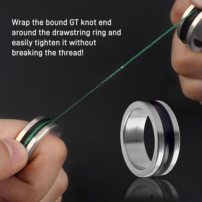 2pcs Fishing Line Puller Ring, Knot Tightening Fishing Metal Puller Ring Accessories Tool for Tying