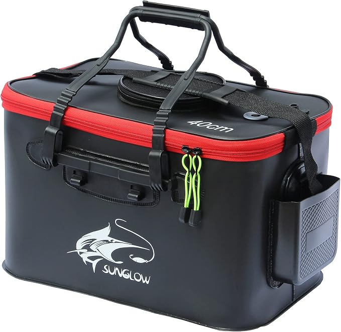 Grneric Fishing Bucket, 6Gallon/8Gallon/10Gallon Foldable Fish Bucket,Live Fish Container Multi-Functional Live Fish Bait Bucket,Outdoor Camping EVA Fishing Bag and Fish Protection Bucket