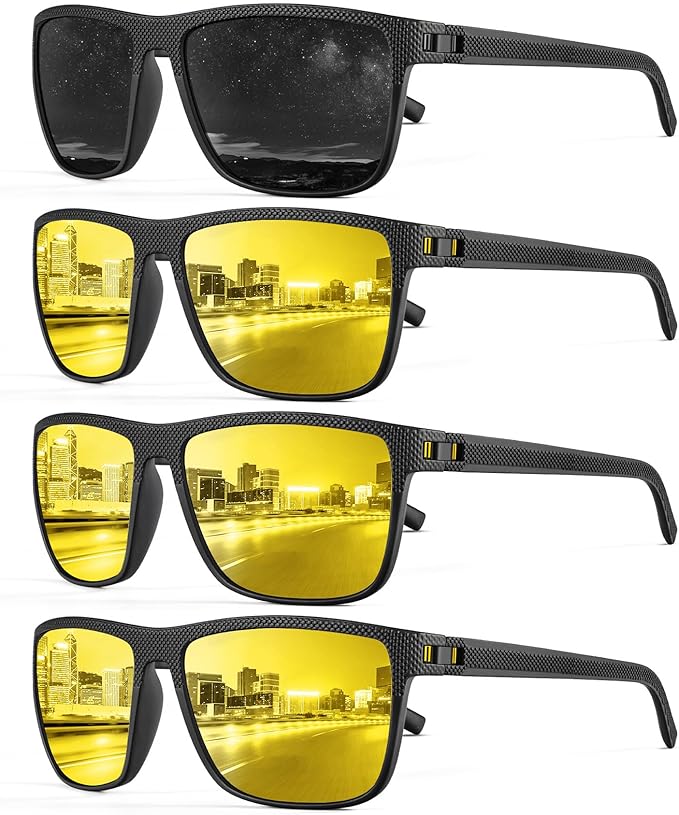 NSSIW Mens-Sunglasses Polarized Sunglasses Men : Classic Sun Glasses with UV Protection for Driving Fishing Golf 4 Packs