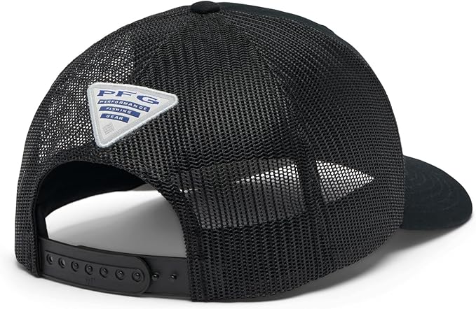 Columbia Unisex Unisex PFG Fish Flag Mesh Snap Back Hat, Black/Black/Cool Grey, One Size