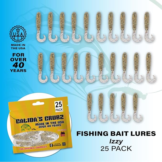 Galida's Grubz Soft Plastic Fish Bait Lures for Fishing | Fishing Bait Lure with Deep Ribs | Great for Beginners and Advanced Fishermen
