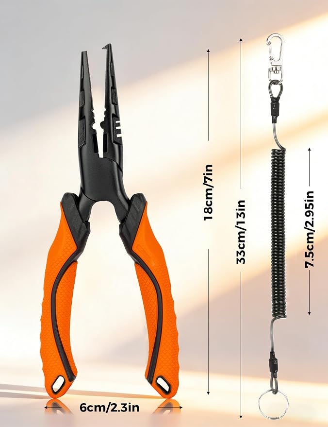 Fishing Pliers,Carbon Steel with Corrosion Resistant Coated Fishing Tools,Multitool for Saltwater