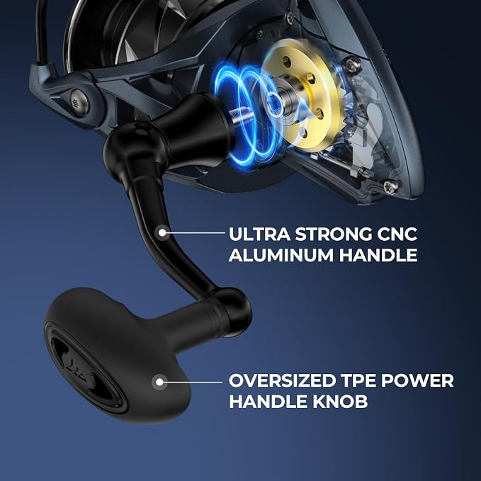 KastKing ReKon Saltwater Spinning Fishing Reel – Up to 55LBs Max Drag Big Game Fishing Reel - Innovative NyliTech Body- Water Resistant - MaxiDur 5+1+1 Corrosion-Resistance Bearing System