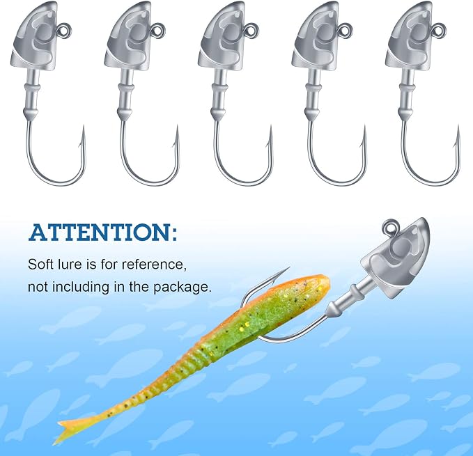 15 Pieces Swimbait Jig Head Lead Jig Head Bait Lead Weighted Hooks Spin Fish Jig Heads for Saltwater and Freshwater