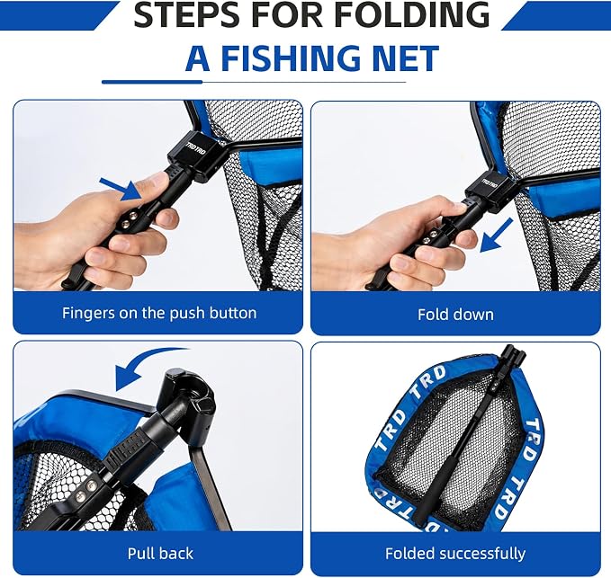 AluFloat X1 Fishing Net with Handle (Fish Net) - Floating Foldable Rubber-Coated Deep Mesh Landing Net for Bass & Fly Fishing - Fishing Gear, Kayak Accessories, Fishing Accessories