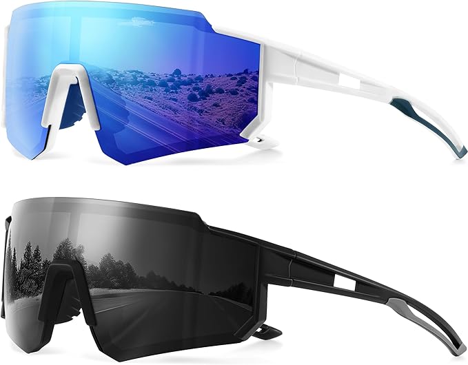 Polarized Sports Sunglasses for Men and Women,Fishing Cycling Mountain Bike Baseball Sunglasses with UV Protection