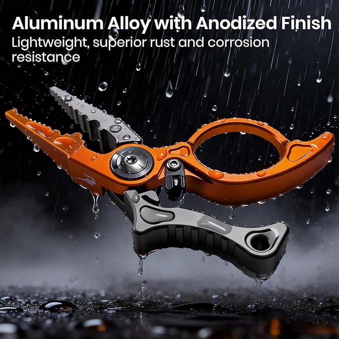 Pristis Micro Pocket Pliers with Zinger Retractor, Small Saltwater Resistant Aluminum Hook Remover with Tungsten Braided Line Cutter, O Ring Split Gear, Bass Fish Multi Tool Kit Fly Fishing Accessory