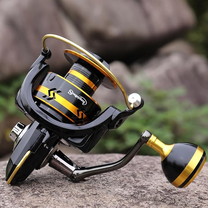 Sougayilang Spinning Reels Light Weight Ultra Smooth Powerful Fishing Reels Red & Blue & Golden