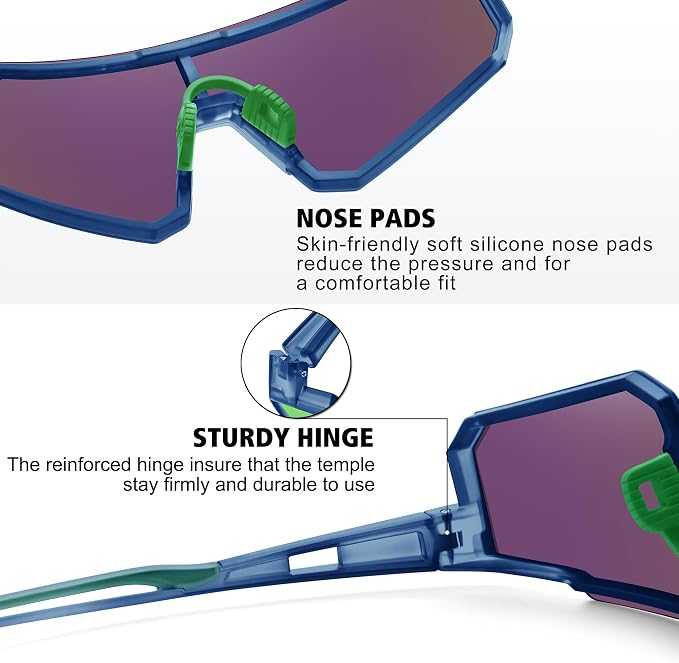 STORYCOAST Polarized Sports Sunglasses for Men Women,Driving Fishing Cycling Mountain Bike Sunglasses UV400 Protection